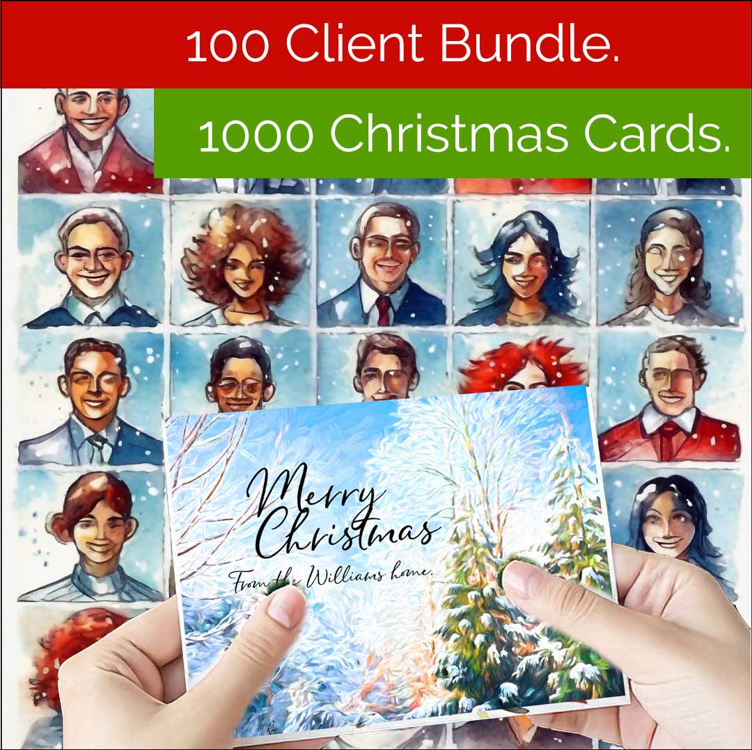 100 client Christmas Card bundle