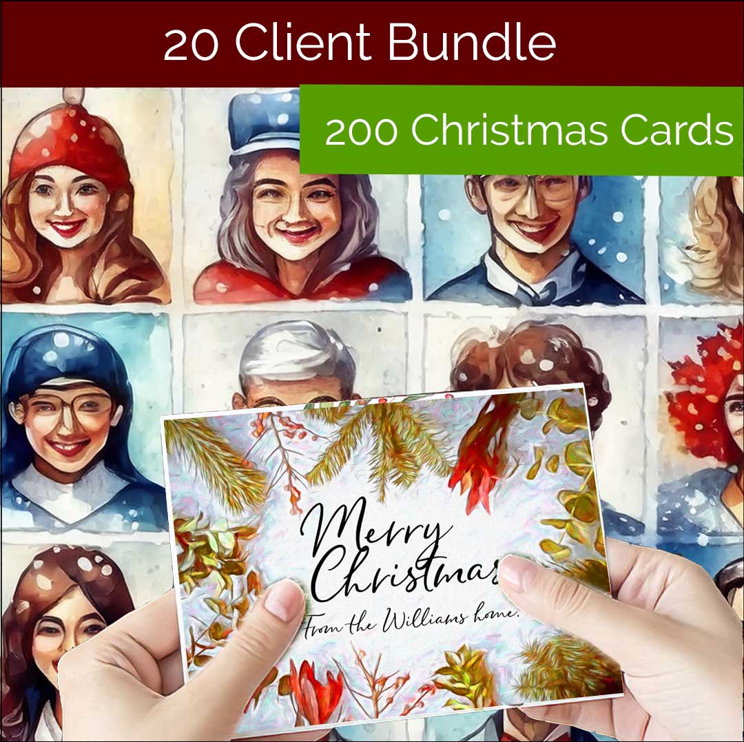 20 client Christmas Card bundle