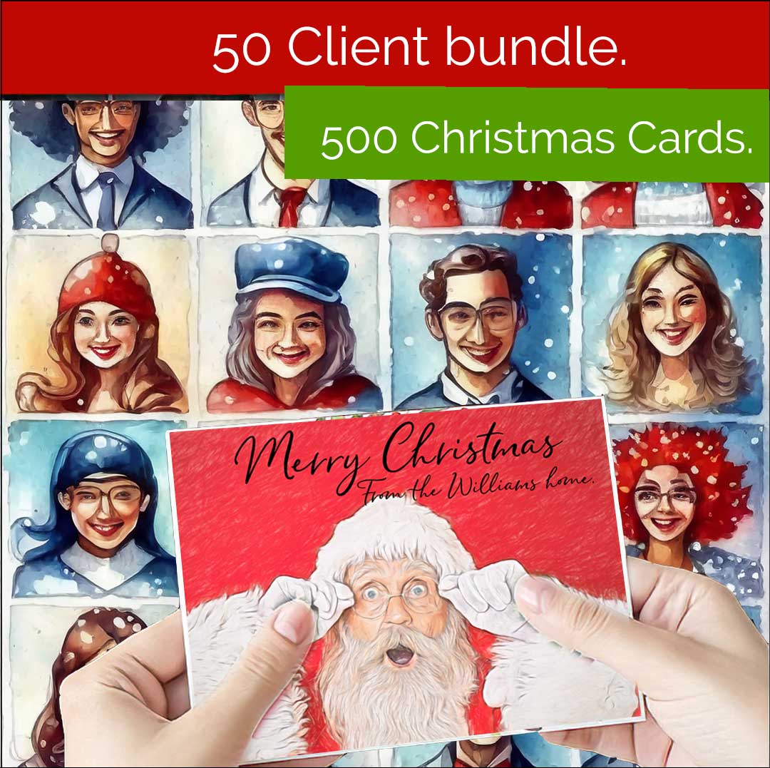50 client Christmas Card bundle
