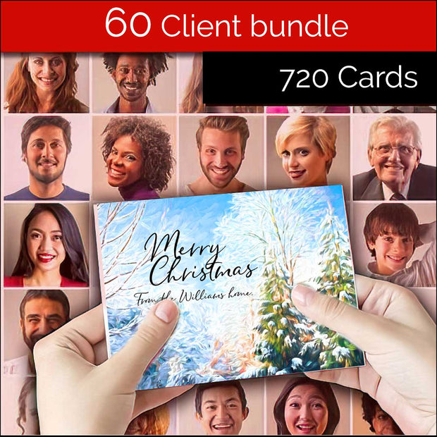 60 client Christmas Card bundle